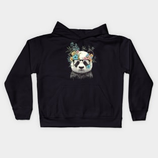 Panda and flowers Kids Hoodie